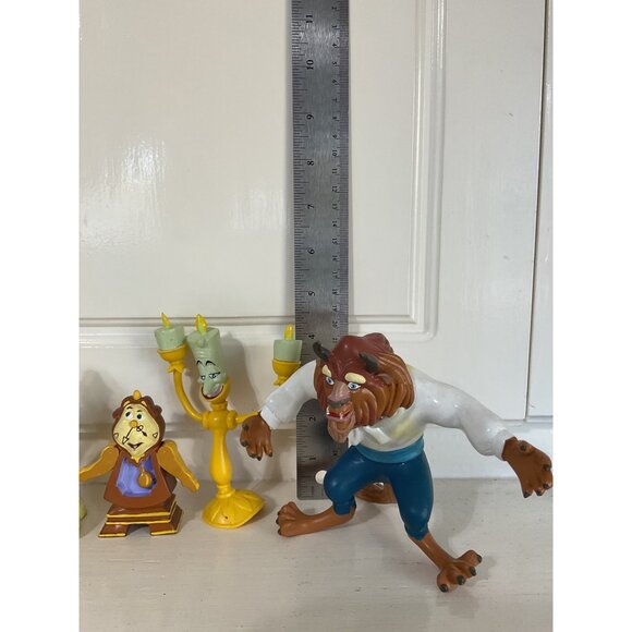Disney Beauty & The Beast Figurine Set Belle Beast Lumière Cogsworth Mrs. Potts - Picture 4 of 6